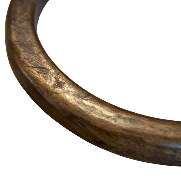 Vintage Carved Wooden Bangle Bracelet - Picture 5 of 7